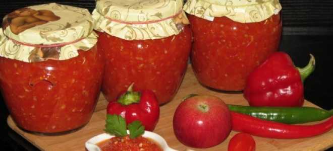 Аджика с тыквой и яблоками