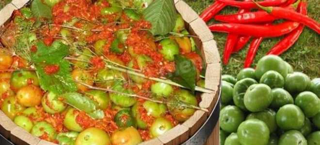 Бочковые зеленые помидоры в ведре